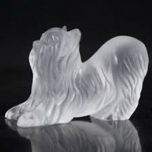 Lalique Kneeling Yorkshire Terrier Dog Figurine